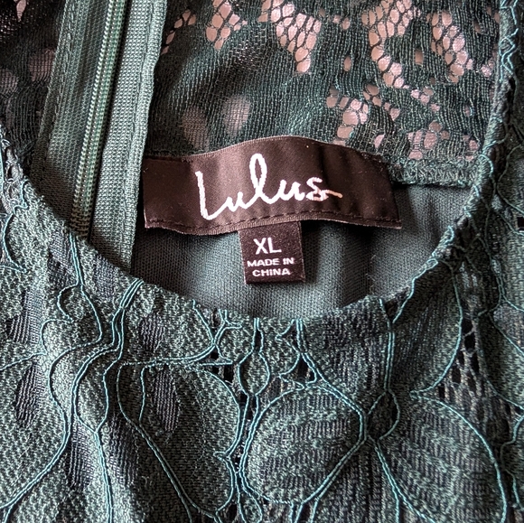 Lulu's Women's Green Lace Mini Dress - Picture 3 of 3